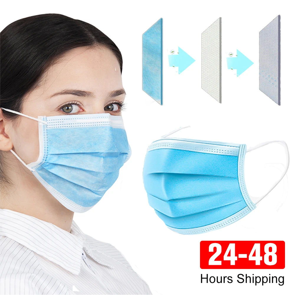 3-layer Face Masks - 50 count