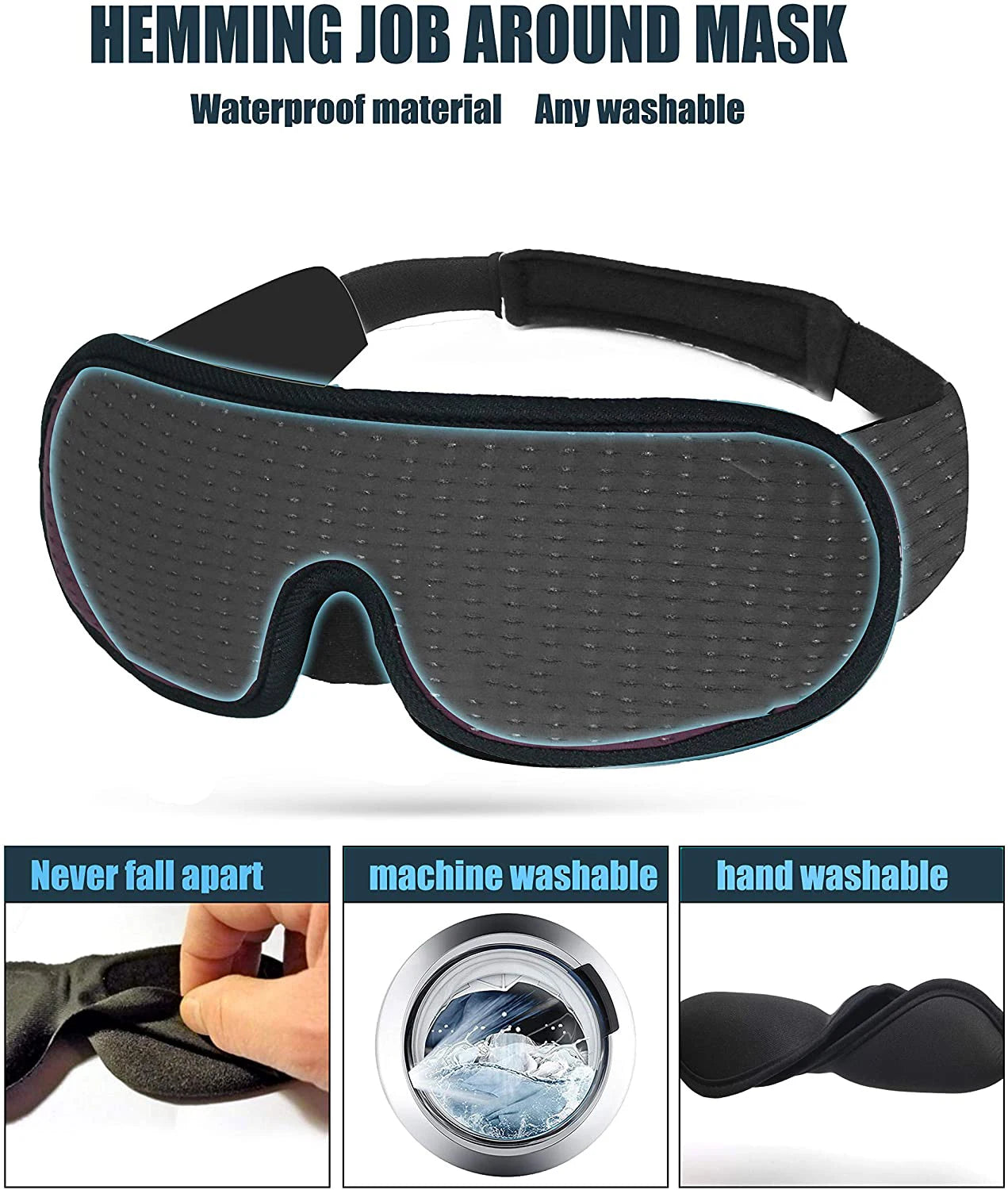 3D Mask for Sleep - Soft Padded