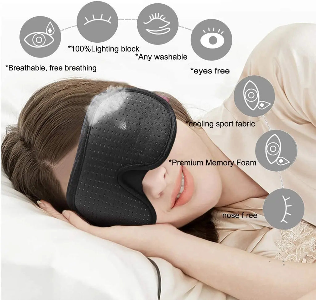 3D Mask for Sleep - Soft Padded