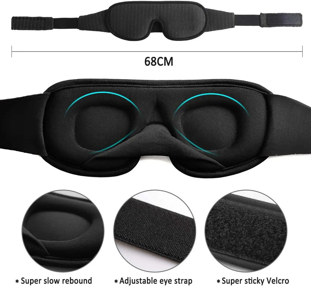 3D Mask for Sleep - Soft Padded