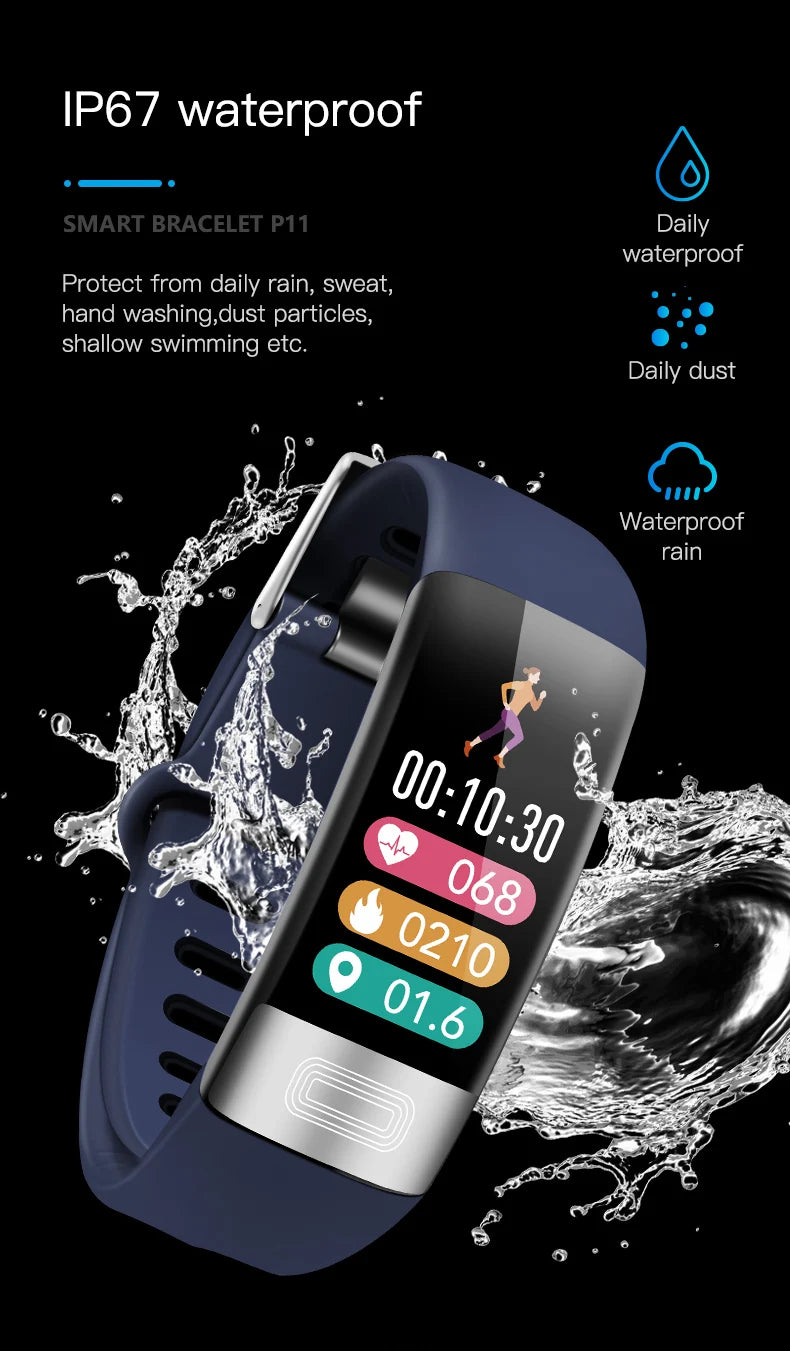 EKG PPG Spo2 Smart Bracelet Watch Medical Health ECC Fitness Tracker for Men Women Calorie Blood Pressure Smartwatch