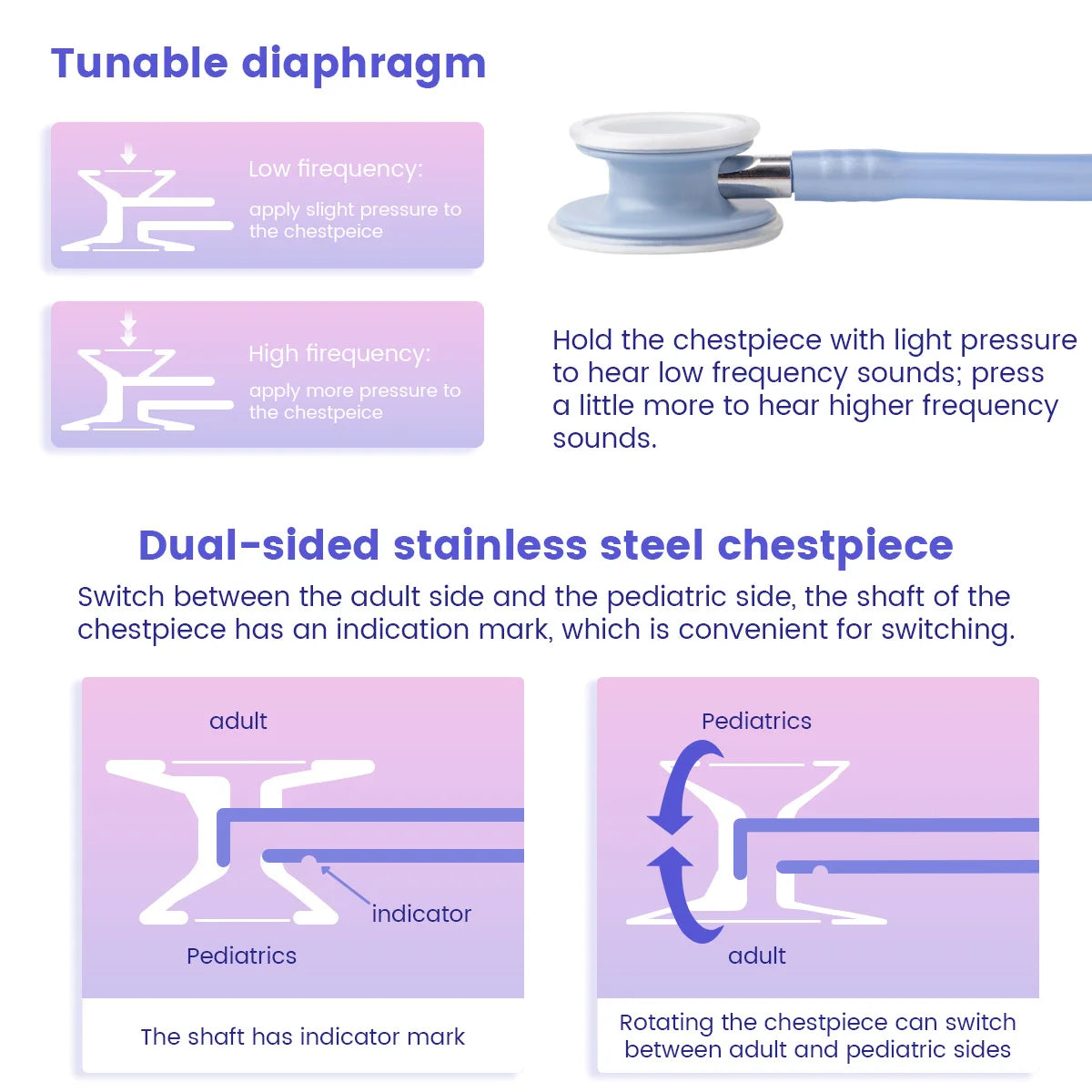 Professional Cardiology Double Head Stethoscope