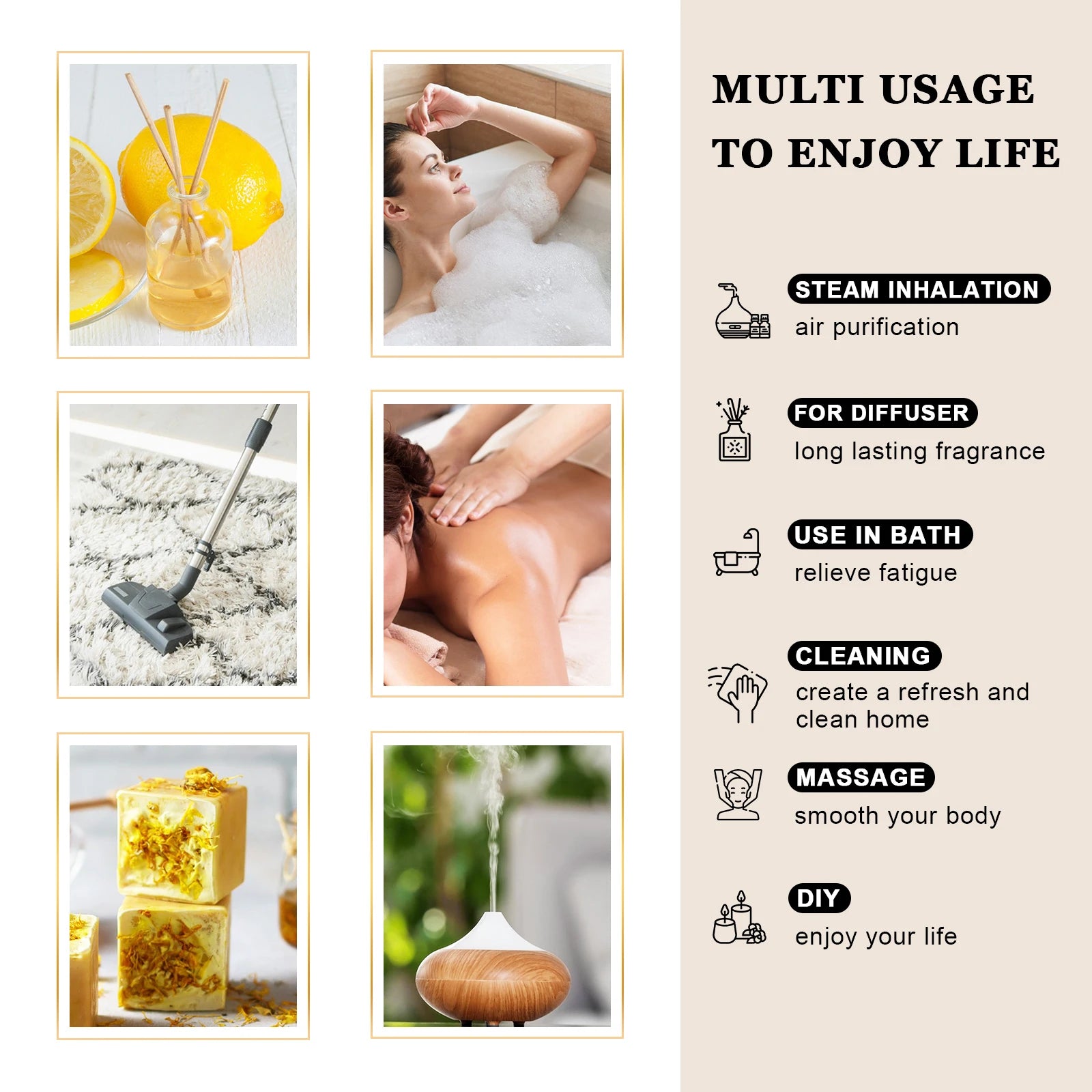 EUQEE 10ml Natural Plant Essential Oil with Dropper