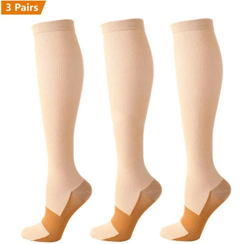 3 Pair Copper Compression Socks Women/Men