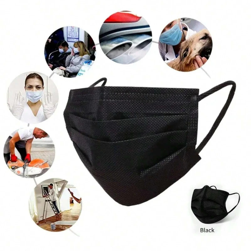 50pcs Disposable Face Masks: Soft On Skin - 3-Ply