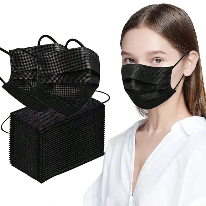 50pcs Disposable Face Masks: Soft On Skin - 3-Ply