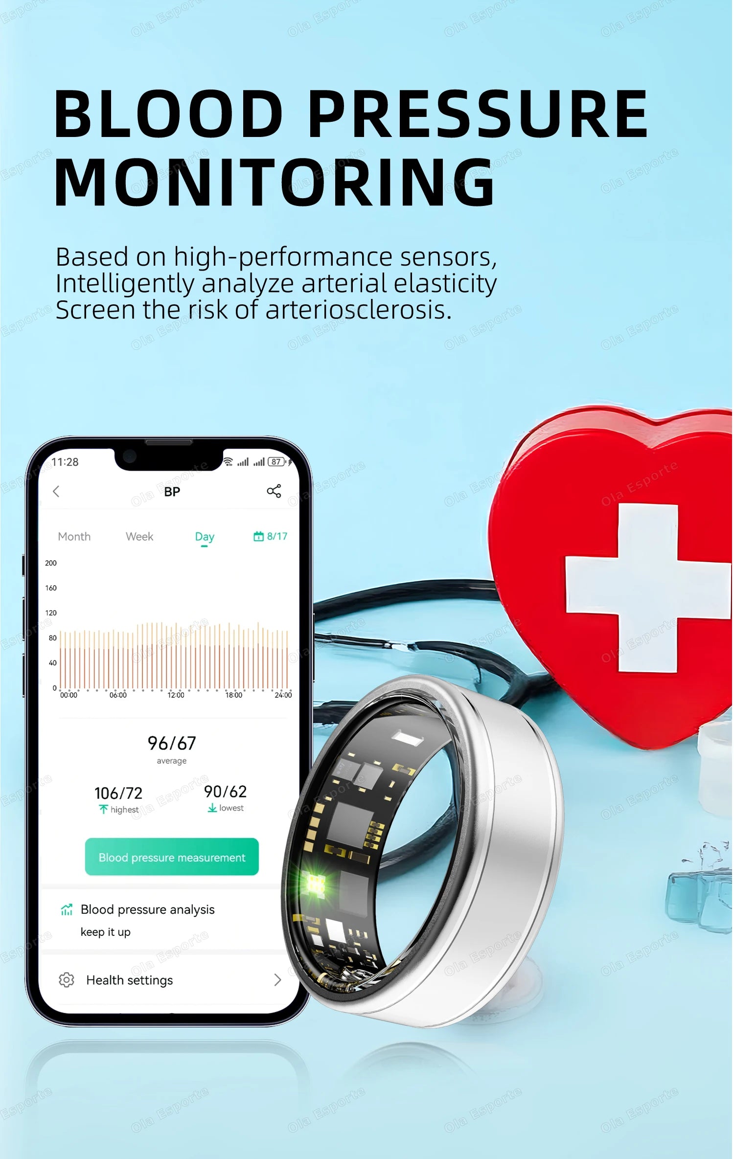 Blood Pressure - Sleep - Health Monitor Smart Ring