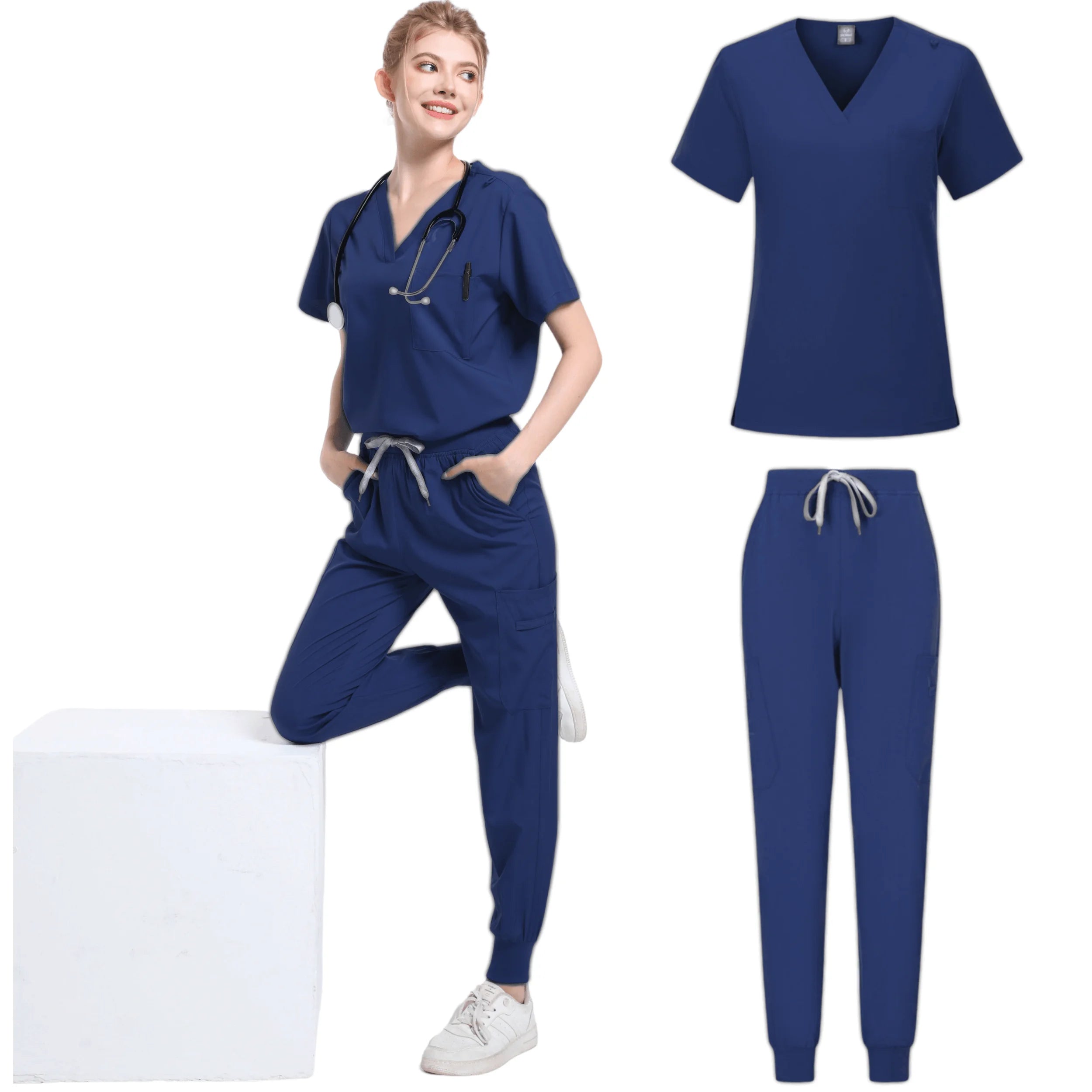 Scrubs Medical Uniforms Woman Multicolour SPA Beauty Uniform Dentist Veterinary Working Clothes Unisex Pharmacy Clinic Scrub Set