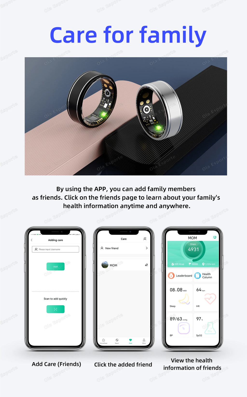 Blood Pressure - Sleep - Health Monitor Smart Ring