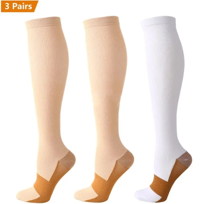3 Pair Copper Compression Socks Women/Men