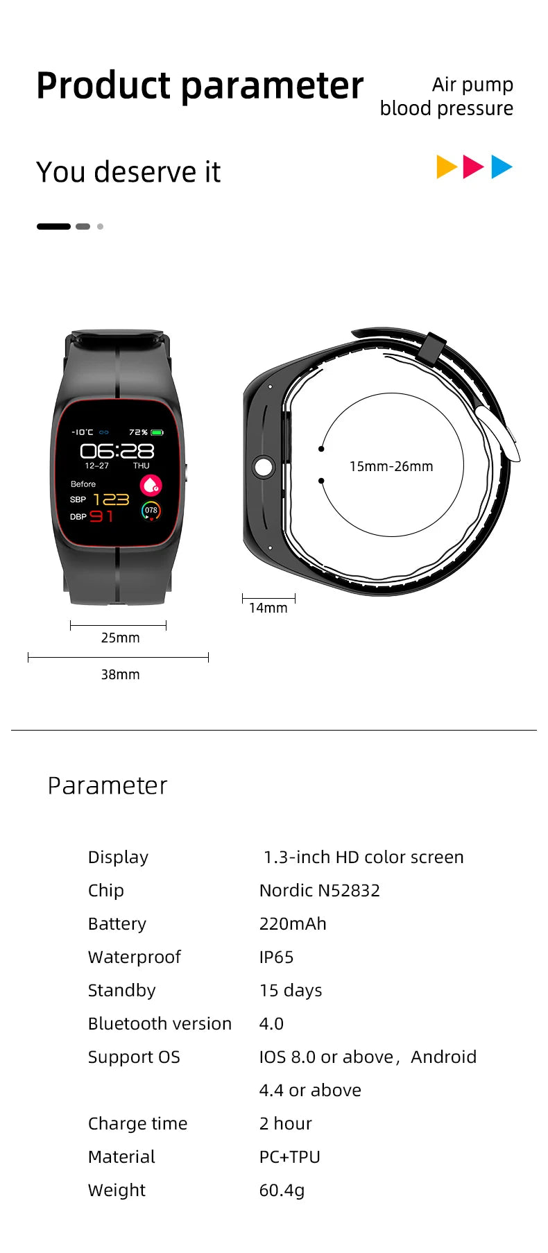 Medical Grade Blood Pressure Smartwatch