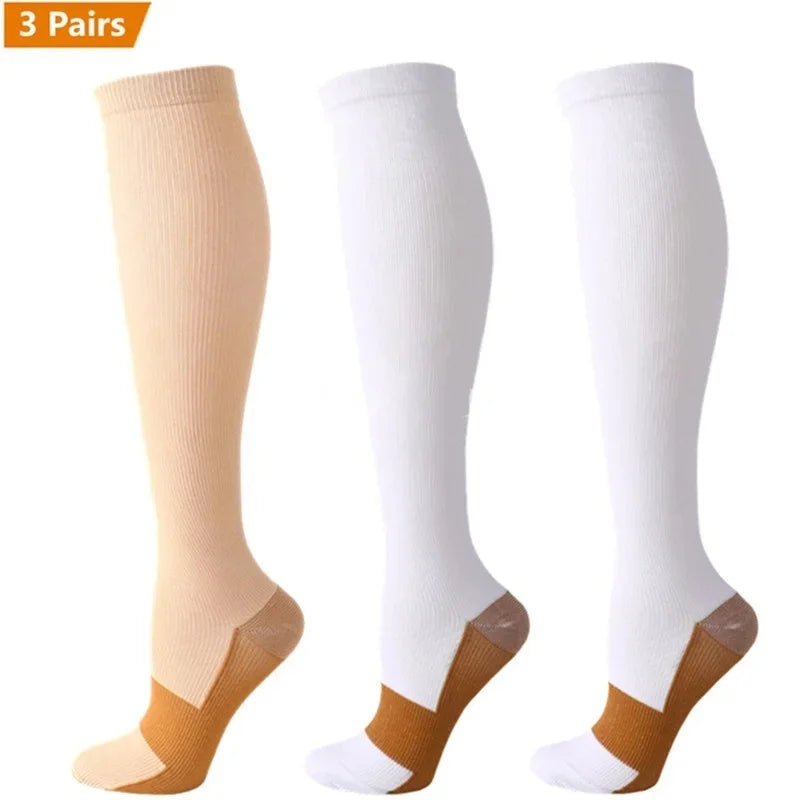 3 Pair Copper Compression Socks Women/Men