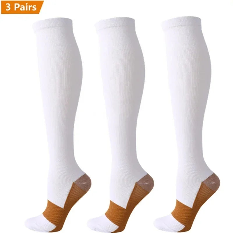 3 Pair Copper Compression Socks Women/Men