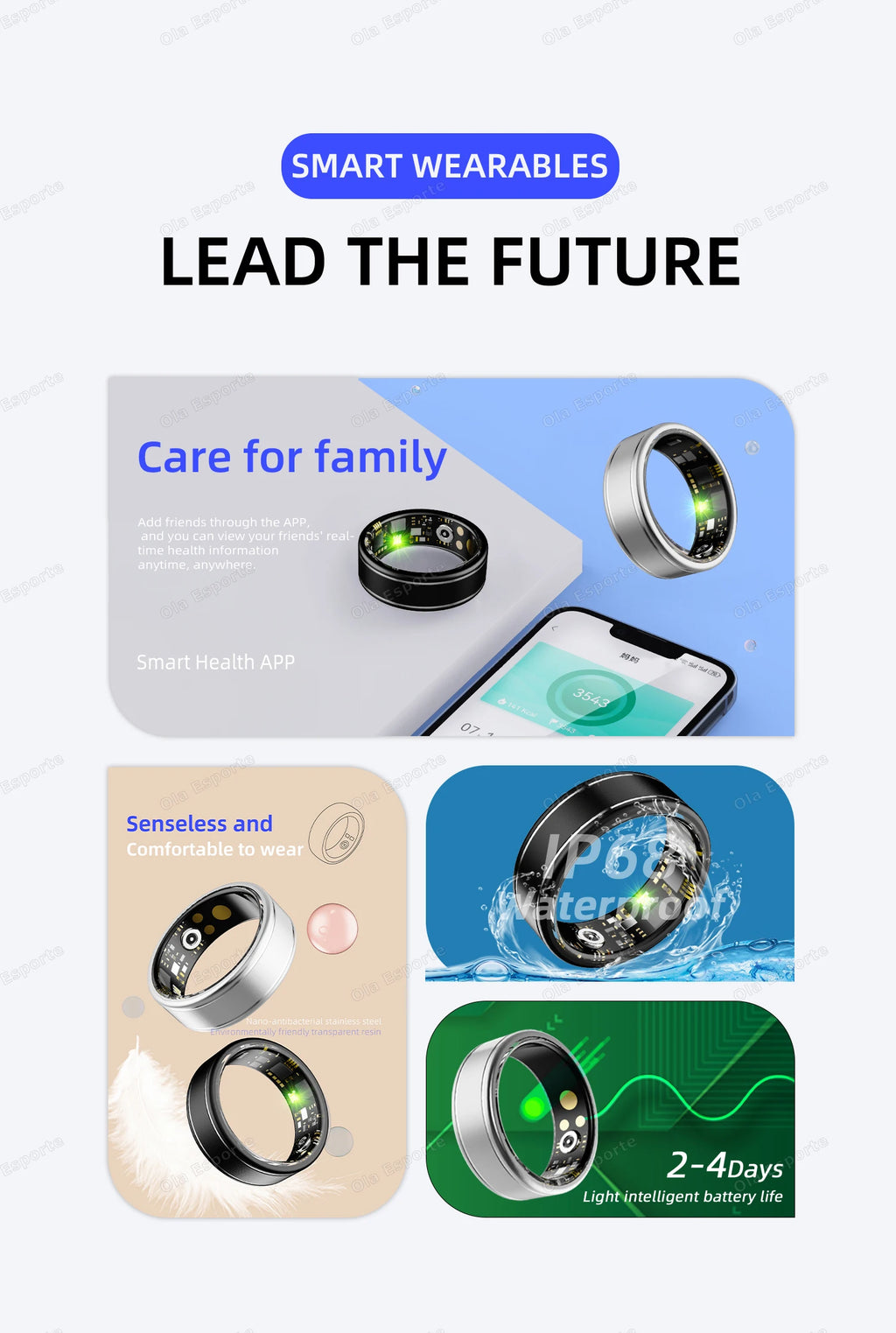 Blood Pressure - Sleep - Health Monitor Smart Ring