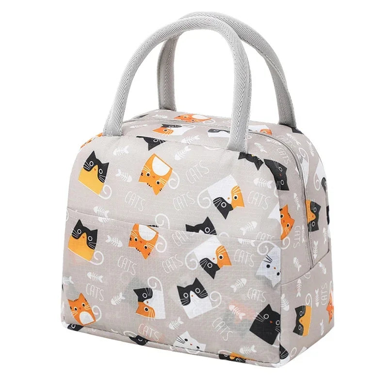 Cartoon Lunch Bags Insulated Lunch Box Storage Bag Picnic Food Storage Handbag Portable Icebag Large Capacity Student Bento Bag