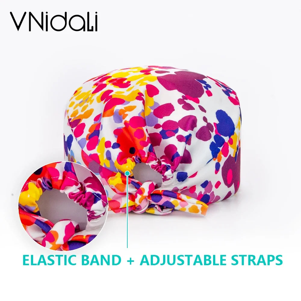 Solid color scrub cap with button