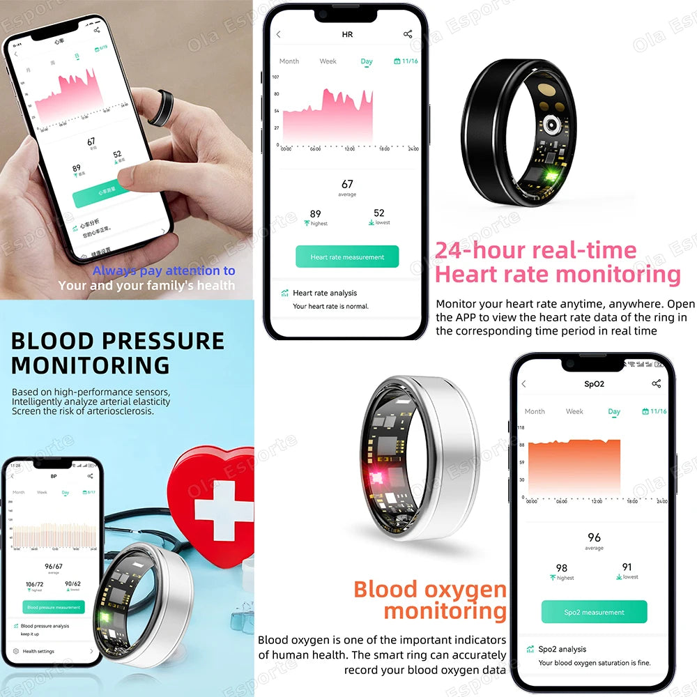 Blood Pressure - Sleep - Health Monitor Smart Ring