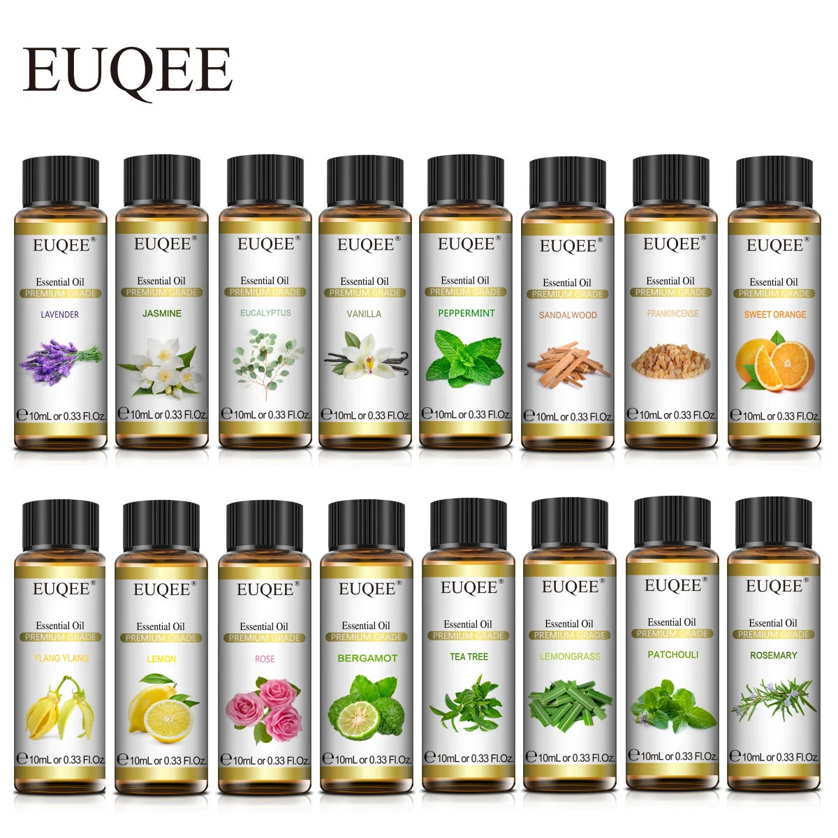 EUQEE 10ml Natural Plant Essential Oil with Dropper