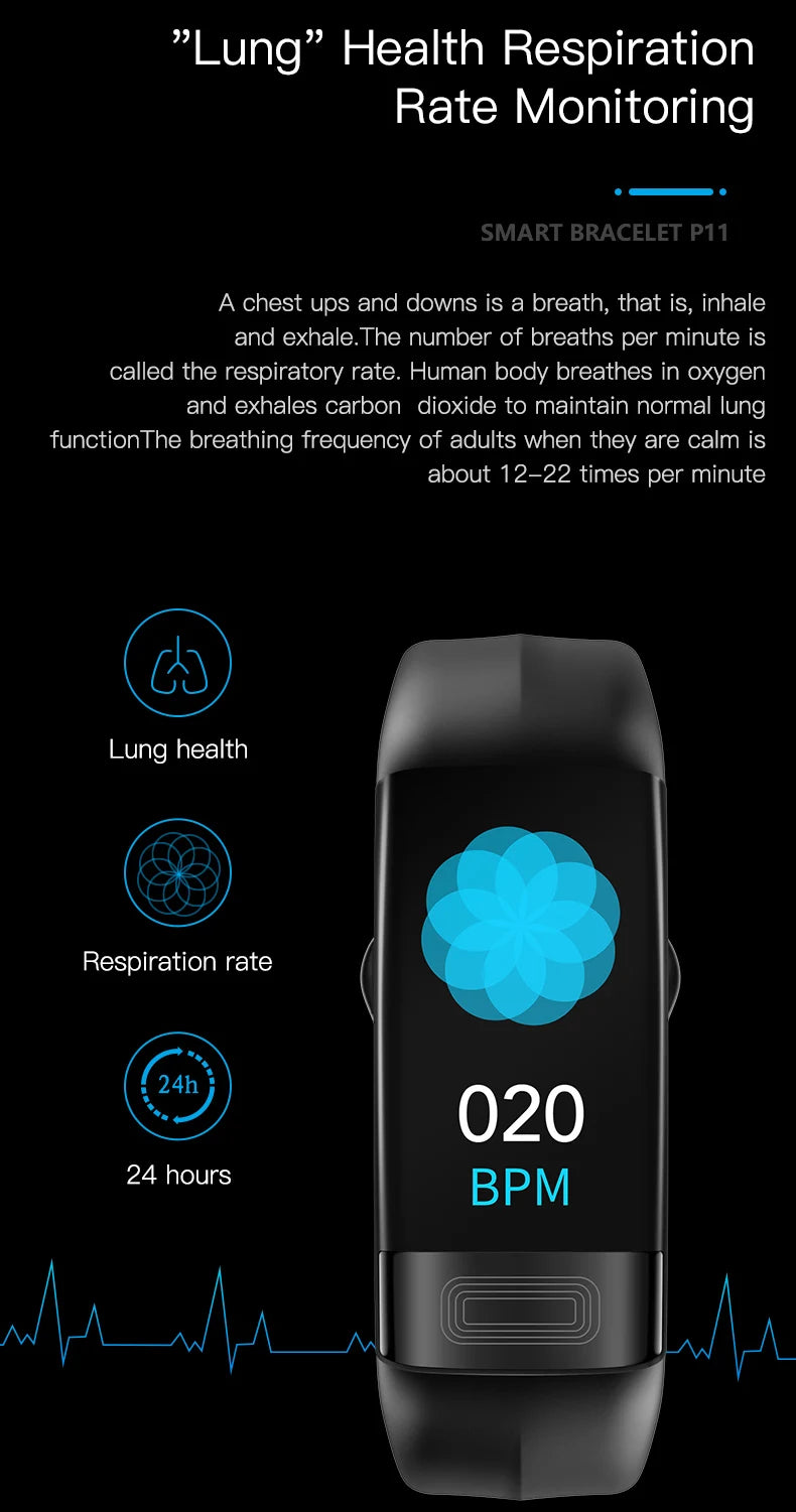 EKG PPG Spo2 Smart Bracelet Watch Medical Health ECC Fitness Tracker for Men Women Calorie Blood Pressure Smartwatch