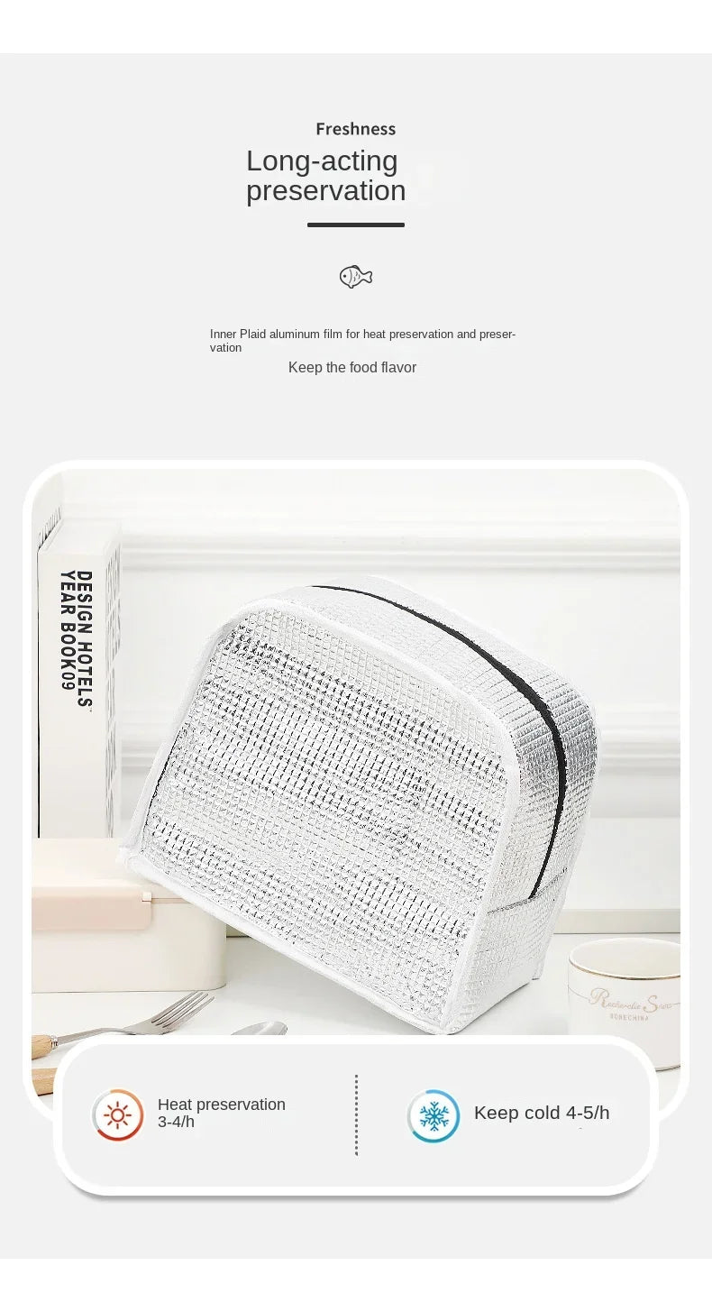 Cartoon Lunch Bags Insulated Lunch Box Storage Bag Picnic Food Storage Handbag Portable Icebag Large Capacity Student Bento Bag