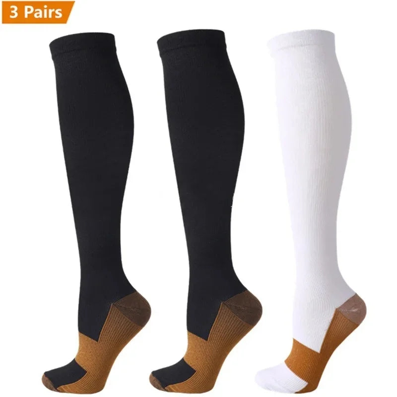 3 Pair Copper Compression Socks Women/Men