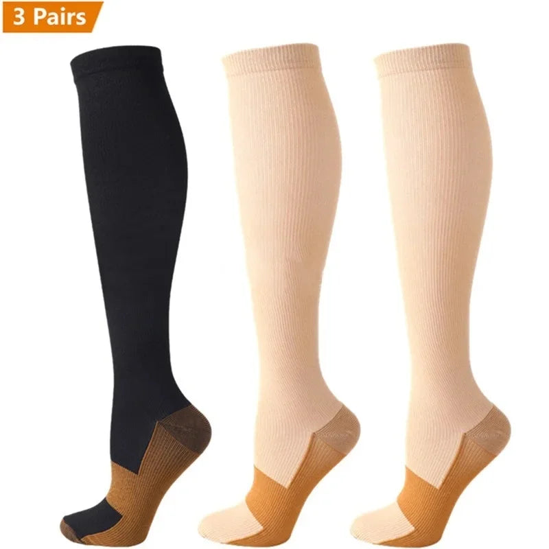 3 Pair Copper Compression Socks Women/Men