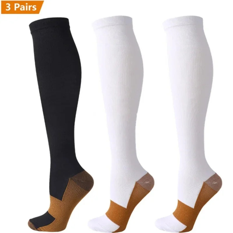 3 Pair Copper Compression Socks Women/Men