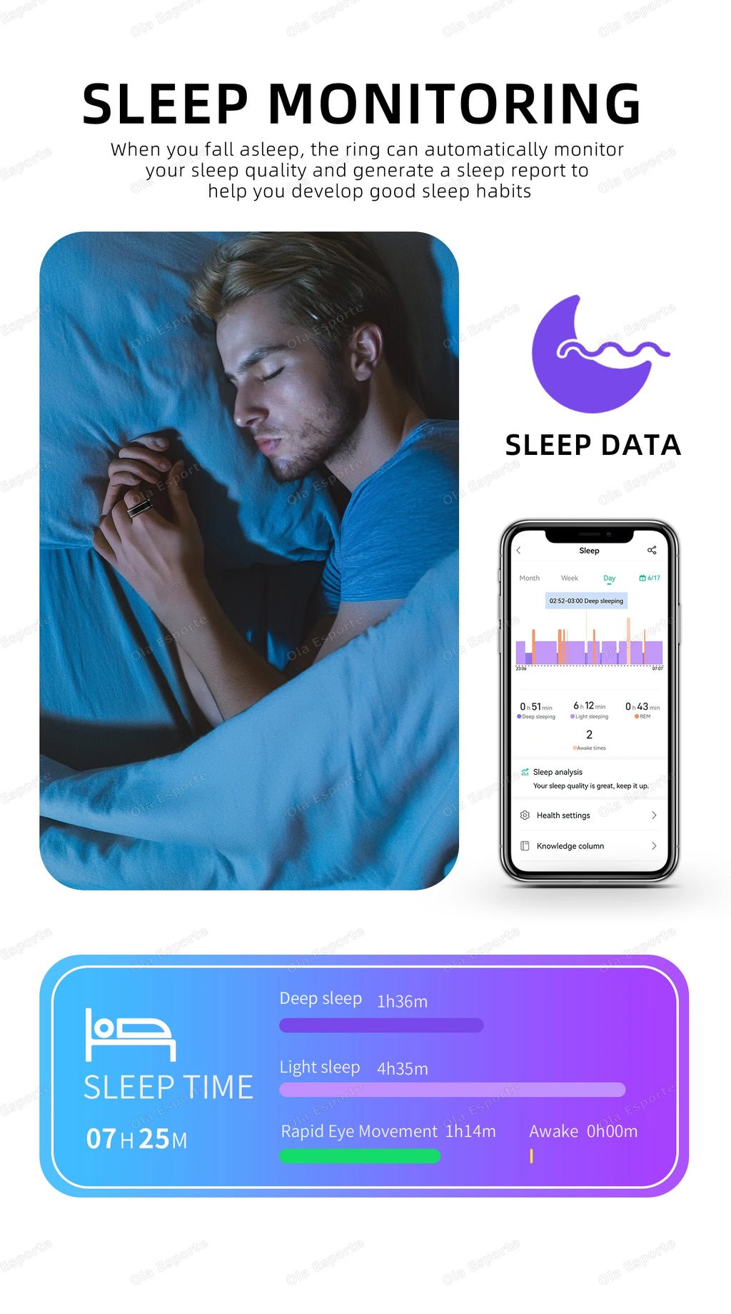 Blood Pressure - Sleep - Health Monitor Smart Ring