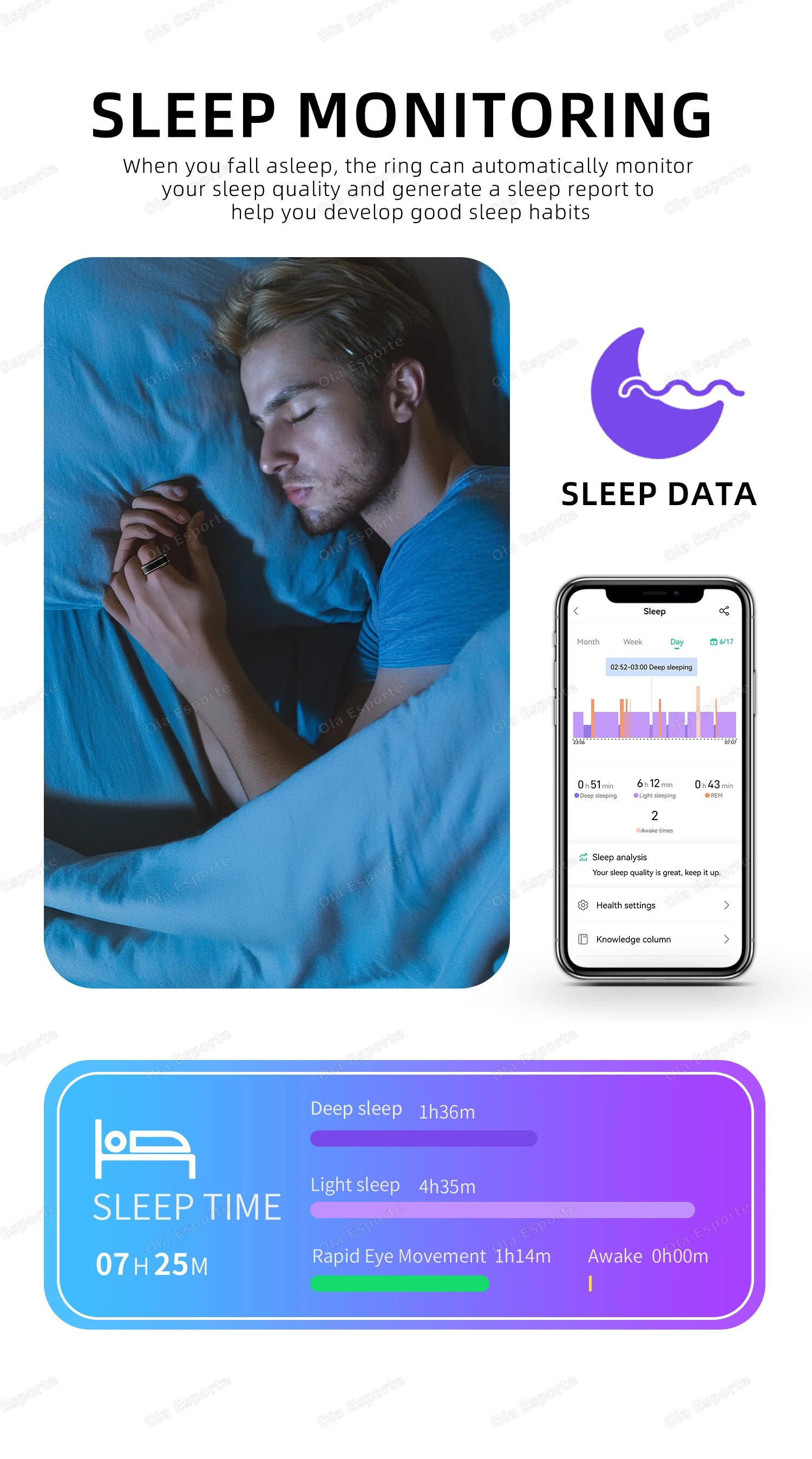 Blood Pressure - Sleep - Health Monitor Smart Ring