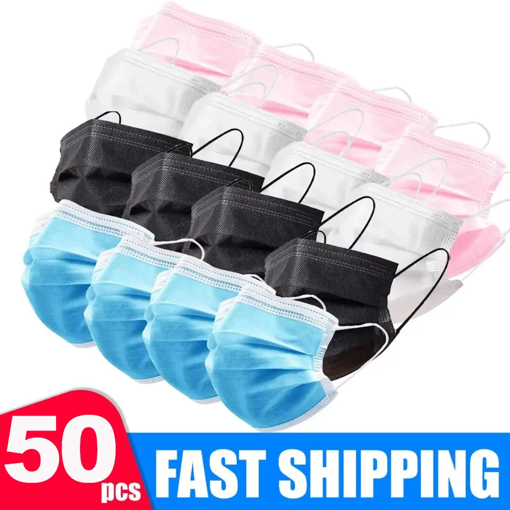 3-layer Face Masks - 50 count