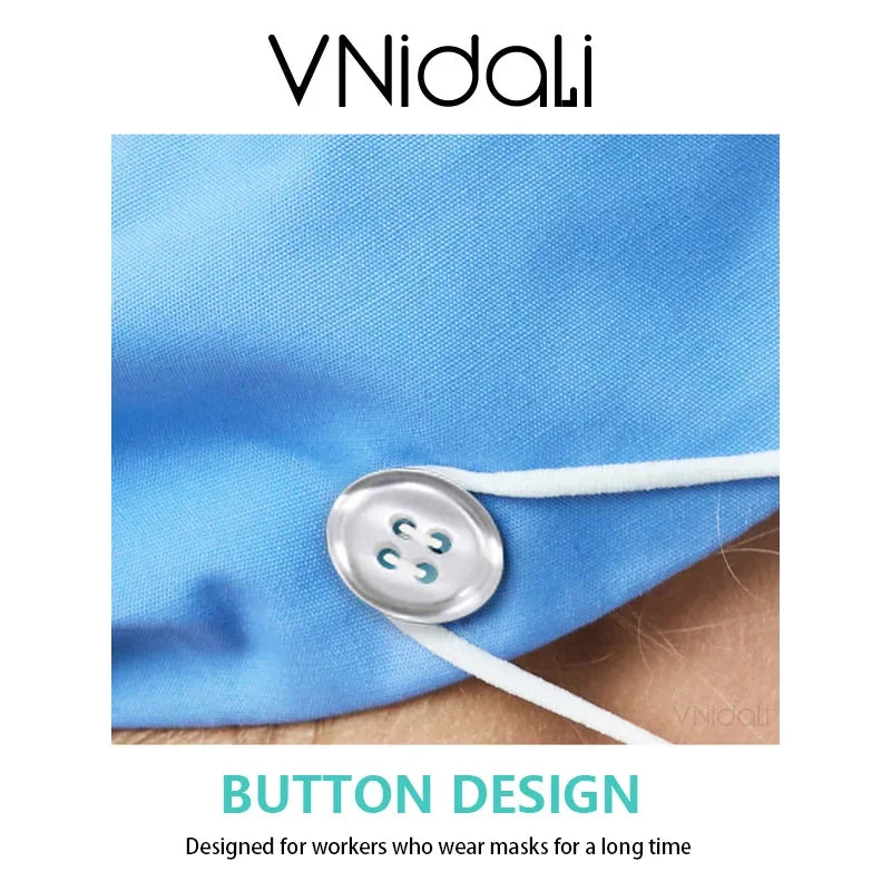 Solid color scrub cap with button