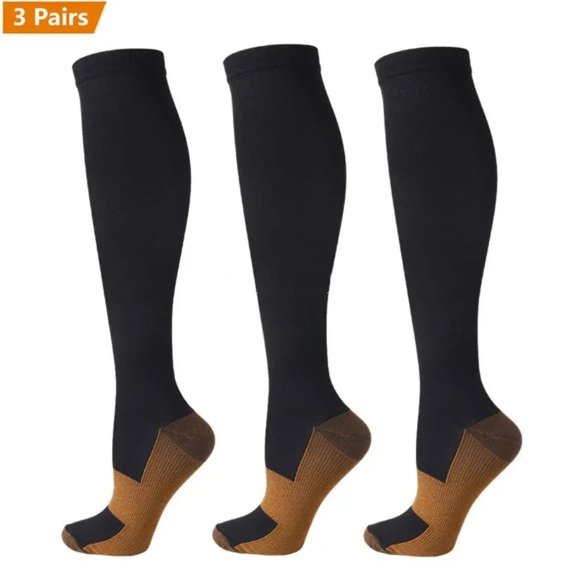 3 Pair Copper Compression Socks Women/Men