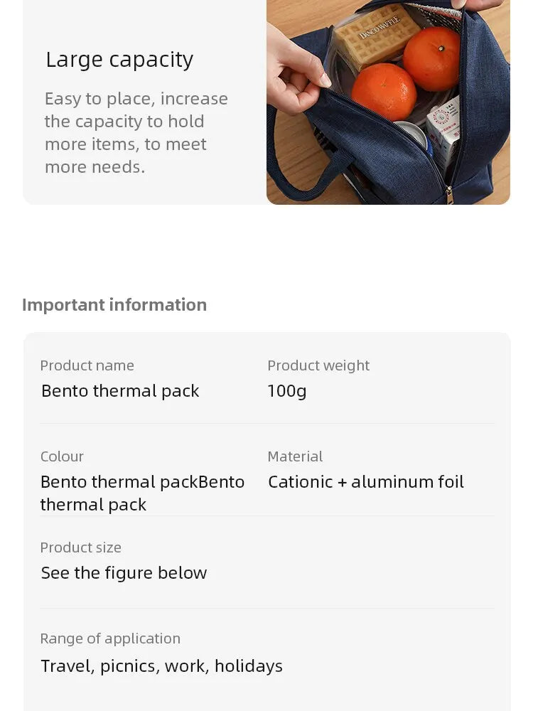 Insulated Lunch Bag Women Kids Cooler Bag Thermal Bag Portable Ice Pack Tote Canvas Food Container Food Picnic Bags