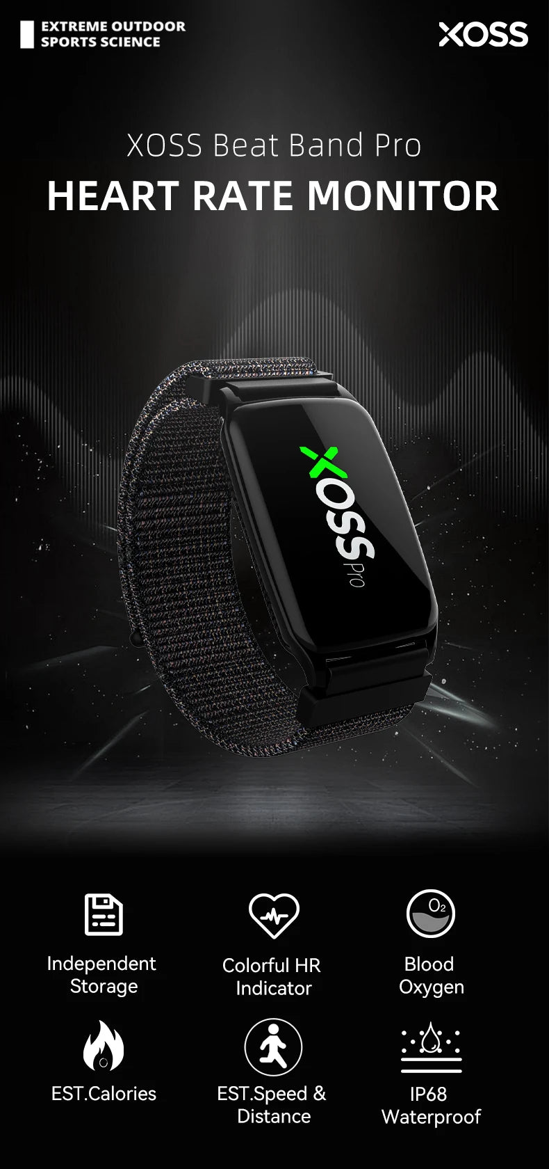 XOSS IPX8 Beat Band Pro Heart Rate Monitor Armband