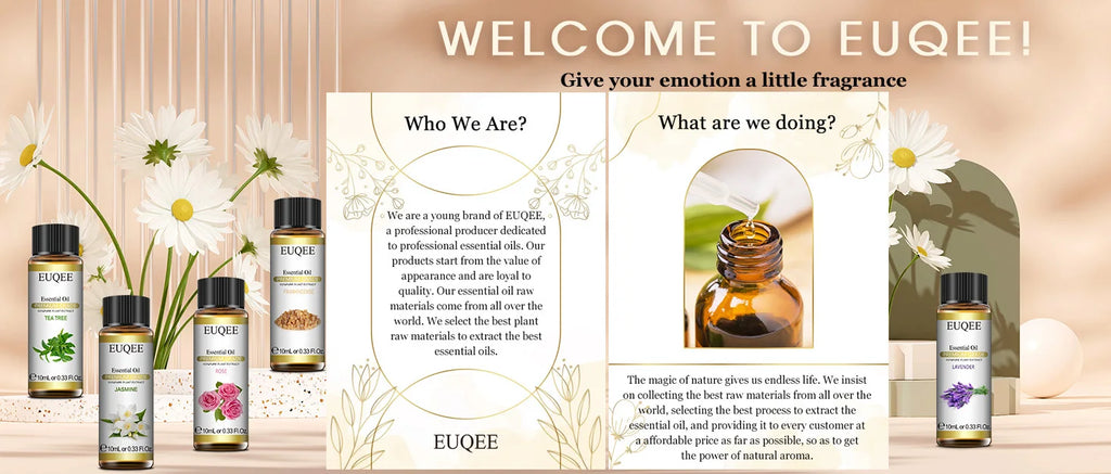 EUQEE 10ml Natural Plant Essential Oil with Dropper