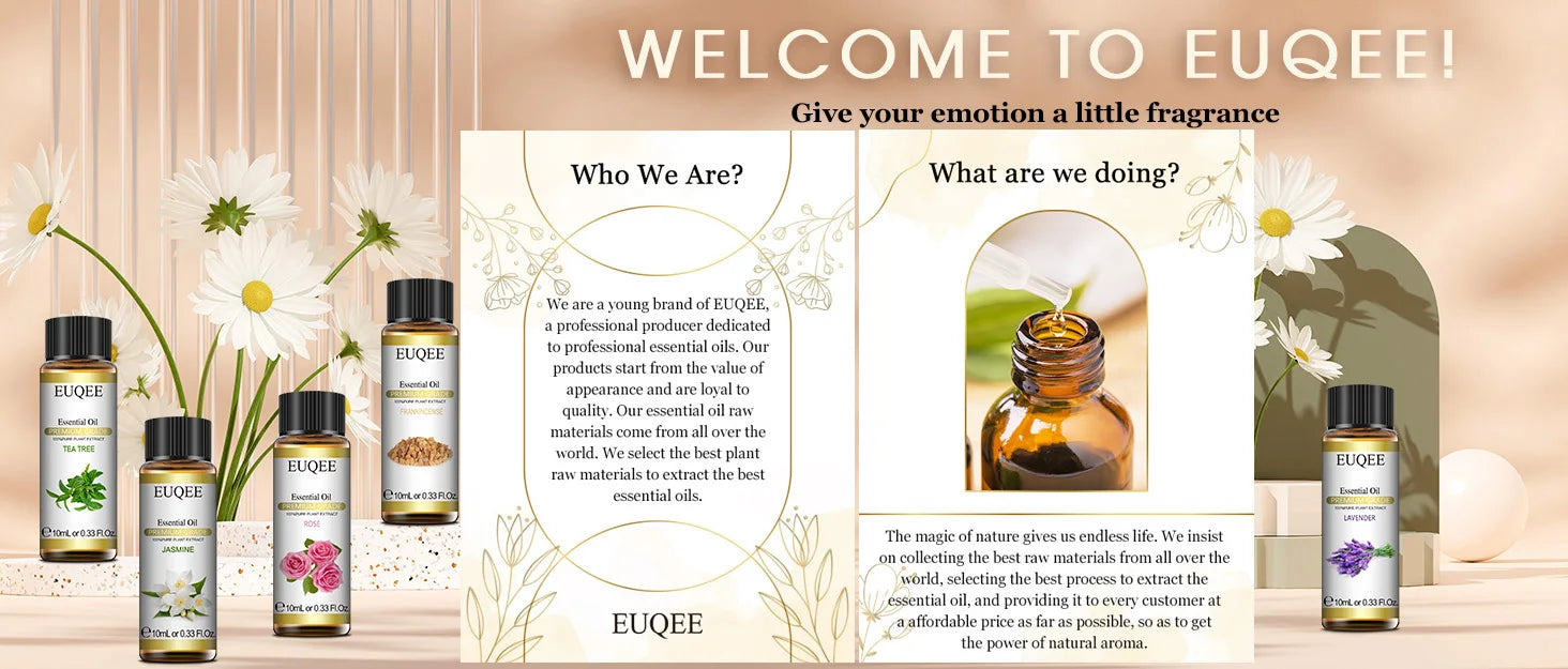 EUQEE 10ml Natural Plant Essential Oil with Dropper